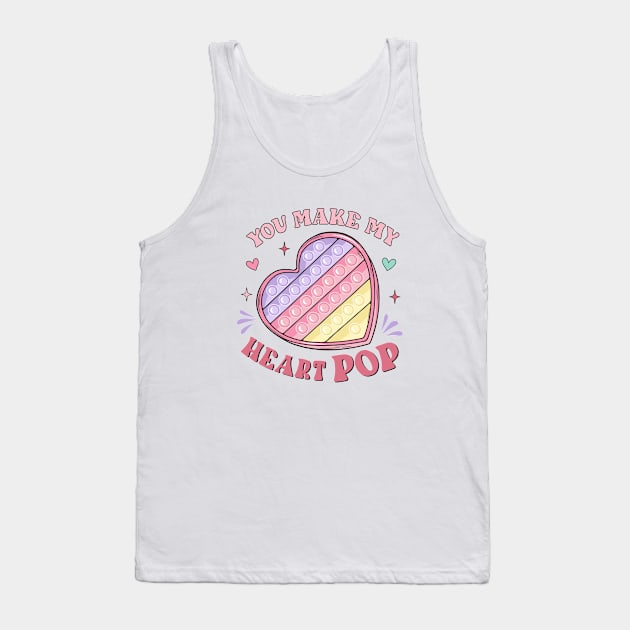 You Make My Heart Pop Cute Valentines Day Tank Top by qpdesignco